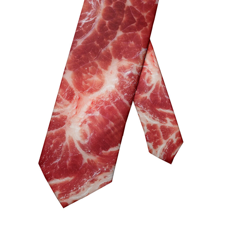 Hot Food gedruckt Krawatte Männer lässig Mode Roman und interessante Fleisch Krawatte Hochzeits feier Halloween-Shirt und Geschenk Krawatte ist neutral