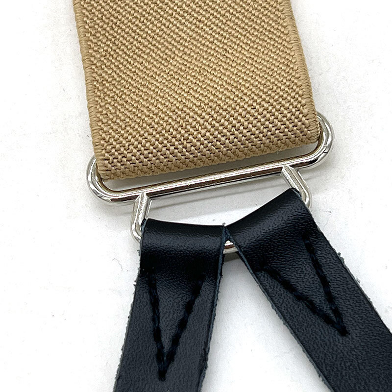 Vintage Men PU Leather Suspenders Male Pants Straps With Botton Black White Suspender Braces 3.5cmx125cm Big Size