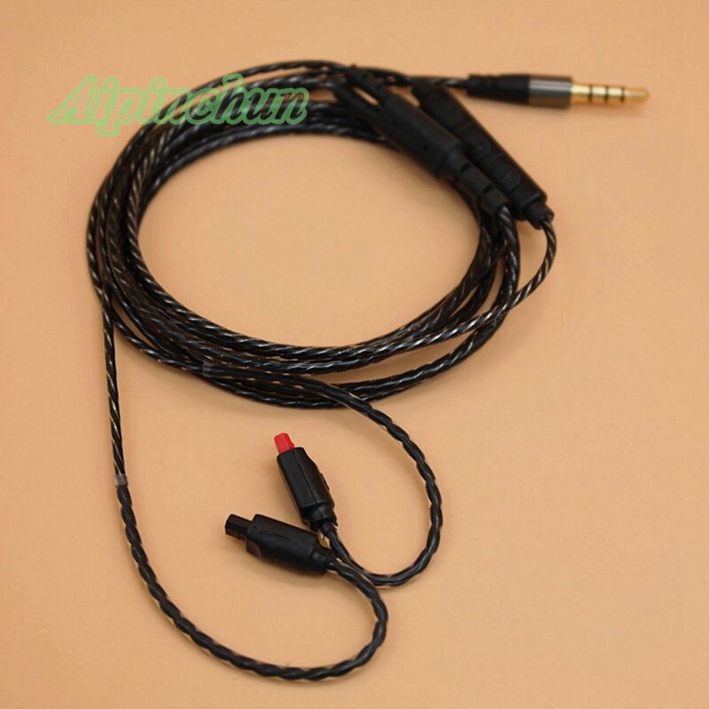 Aipinchun-Cable de auriculares con controlador de volumen, repuesto para auriculares técnicos de Audio ATH-IM04 IM03 IM02 IM01 IM50 IM70