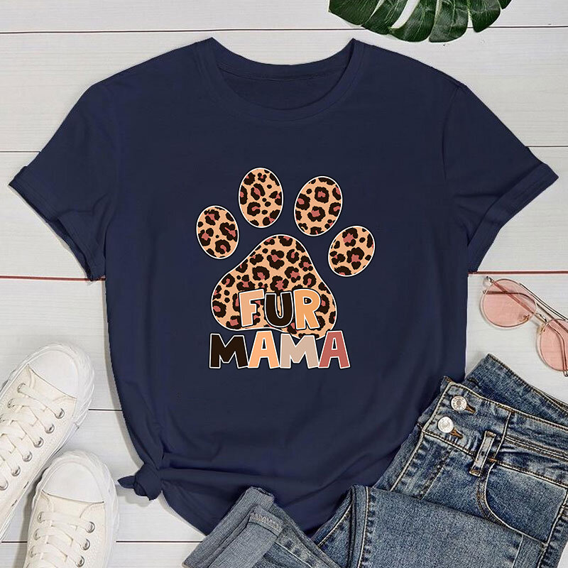 Camiseta para el día de la madre, Camiseta con estampado de mamá de piel, camiseta de manga corta a la moda, Camiseta holgada informal de verano