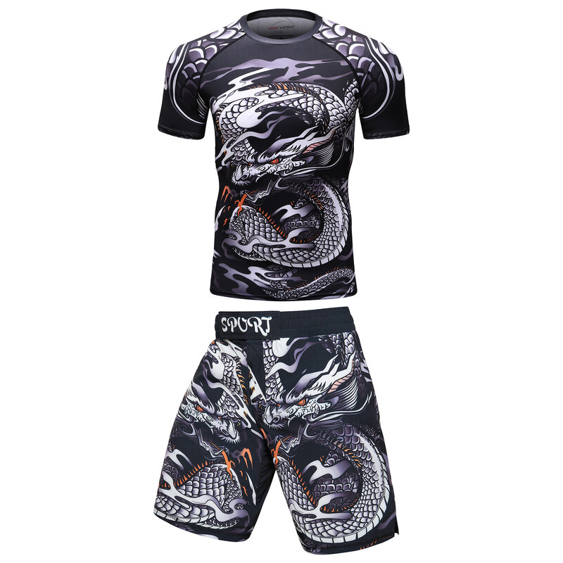 Cody Lundin Rashguard Grappling Boxing Sweatshirt + Jiu Jitsu Pants for Men Brazilian Accessories Sportswear Man Bjj Short Sets
