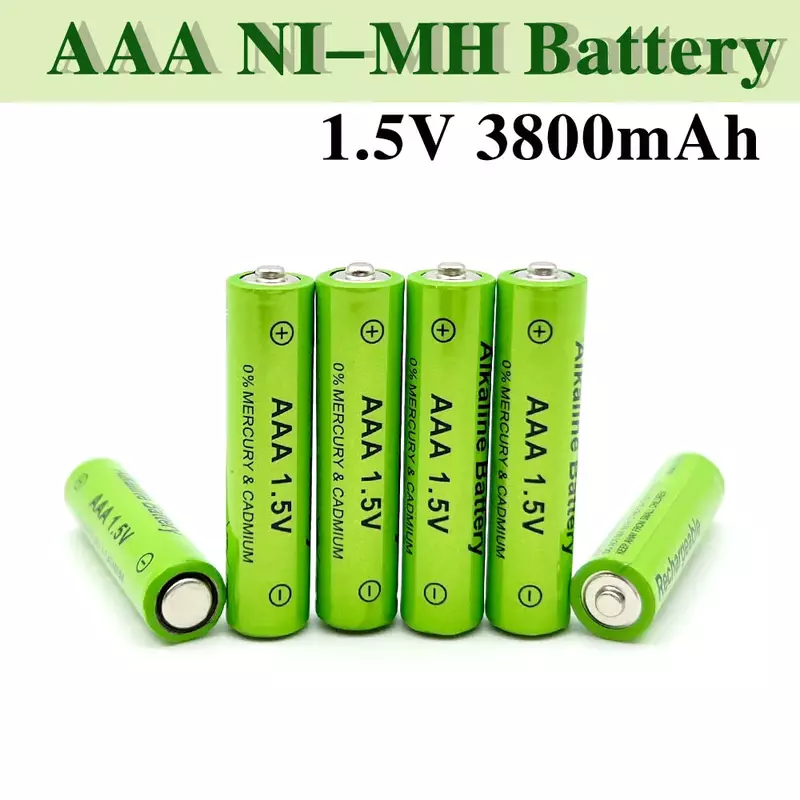 Batería recargable de 2-20 piezas, pila AAA de 1,5 V, 3800mAh, NI-MH, 1,5 V, para relojes, ratones, ordenadores, juguetes, etc., Envío Gratis