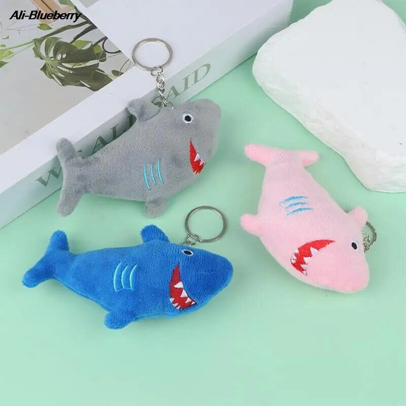 11Cm Shark Hanger Pluchen Speelgoed Gevulde Oceaan Dieren Shark Poppen Leuke Cartoon Sleutelhanger Hanger Tas Decor Kid Gift