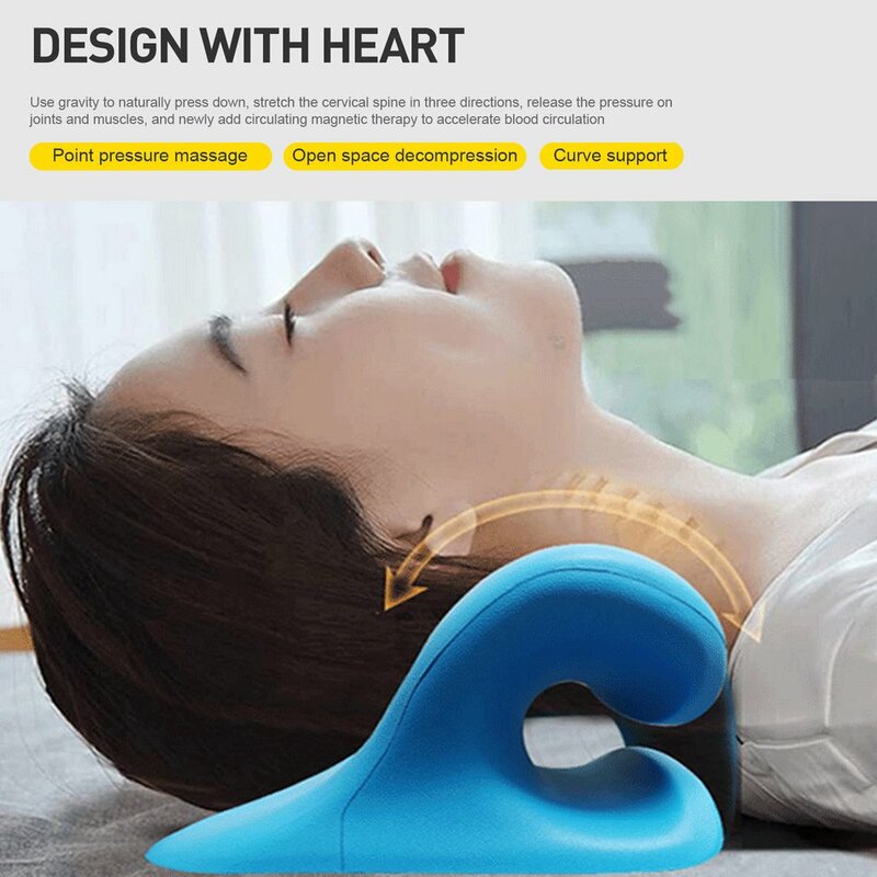Cervical Neck Shoulder Stretcher Massage Pillow Traction Device Muscle Relaxation Relieve  Pain Cervical Spine Correction