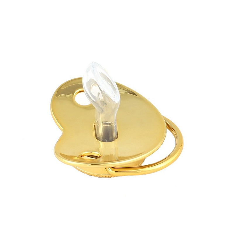 سلسلة مصاصة للرضع من الذهب على شكل تاج صغير هدية مصاصة للرضع خالية من مادة BPA مصاصة دمية للأطفال 0-18 متر