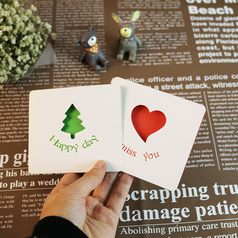 Greeting Card Postcards DIY Gift Wishing Card Message Card Christmas Birthday Wedding Festive Party Greeting Card