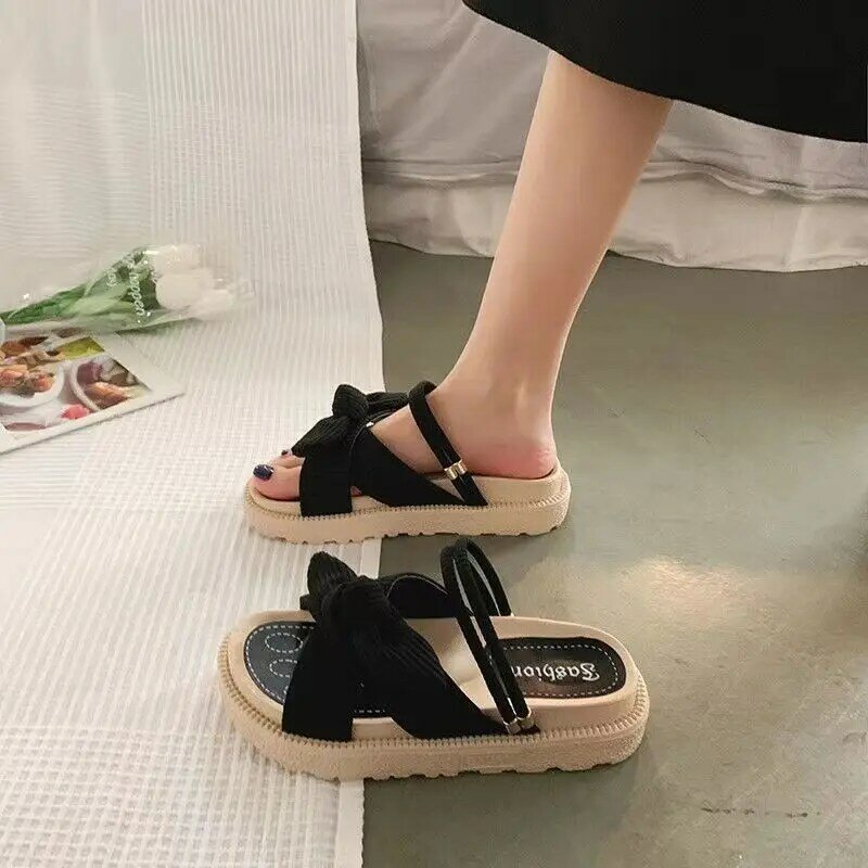 Sandias De Tacon 인터넷 핫 여성 신발, 여름 요정 스타일, 향상된 패션 학생 플랫폼, 로마 레이디 플랫 슈즈, 2023 신상