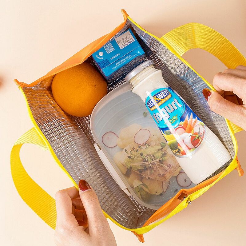 Wygodna podróż wodoodporna ocieplana z płótna kreskówka niedźwiedź torba na piknik torebka chłodząca torba na Lunch pojemnik do przechowywania żywności
