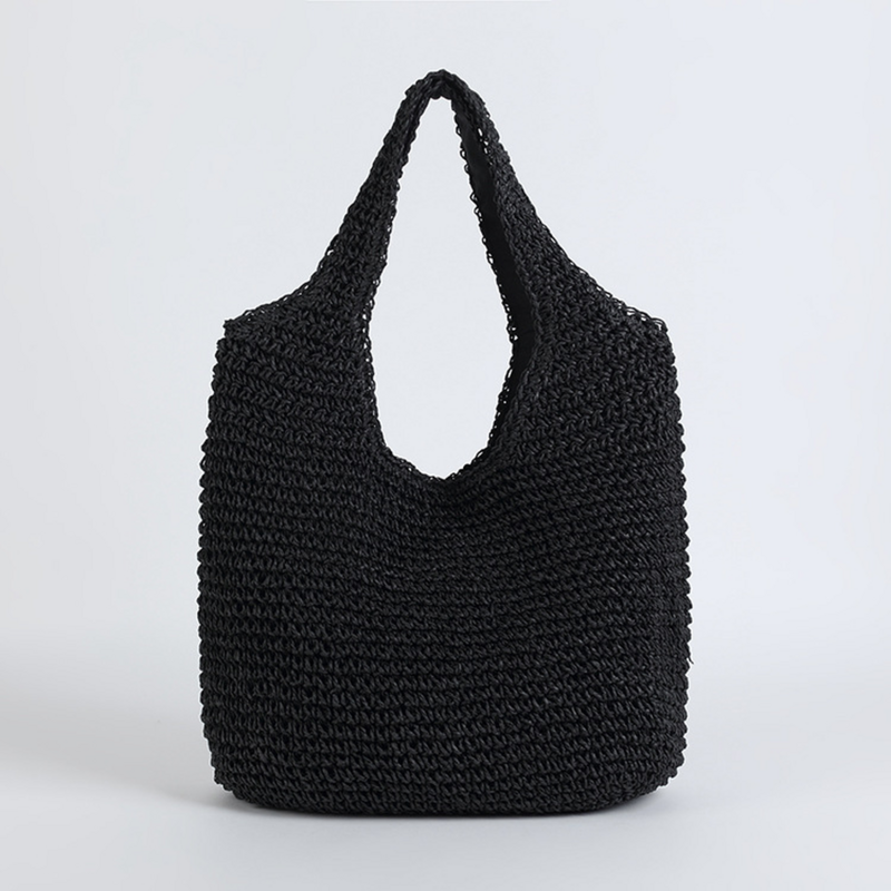 2023 Fashion Rattan Women Shoulder Bags Wikcer Woven Female Handbags Large Capacity Summer Beach Straw Bags Casual Tote Purses