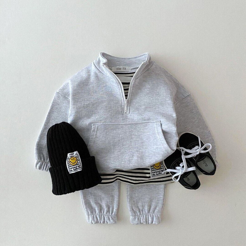 Baby Junge Mädchen Kleidung Set Infant Kinder Baumwolle Tops Jacke Hosen Anzug Kleinkind Jungen Sweatshirt Hosen Kleidung 2 teile/satz Trainingsanzug
