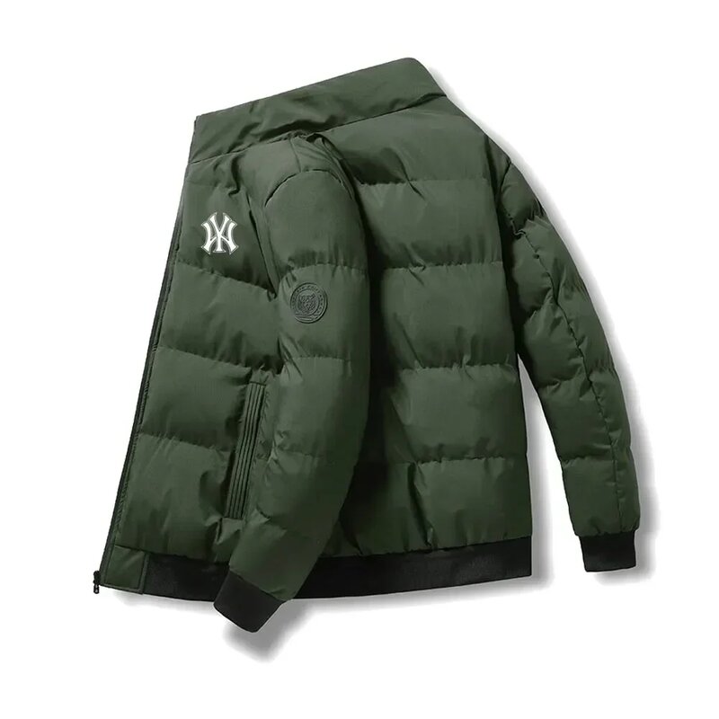 남성용 타이거 헤드 로고 패딩 재킷, 두꺼운 코튼 다운 재킷, 트렌치 코트, M-4XL, 겨울, 2023