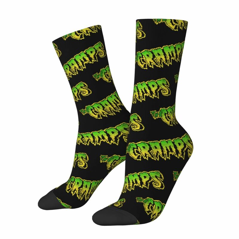New Women Socks The Cramps Green Logo Accessories Cute Vintage Punk Rock High Quality Dress Socks All Season