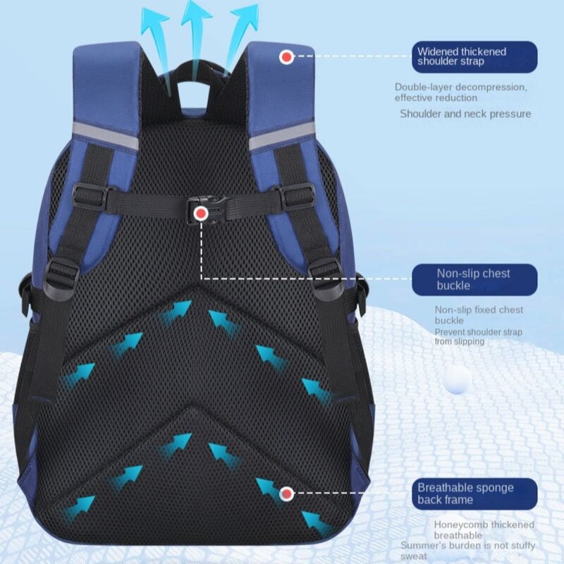 Spaceman-Sac à dos imprimé Orth4WD pour enfants, grande capacité, sacs d'école pour enfants, conception de coulée étanche, sac à dos