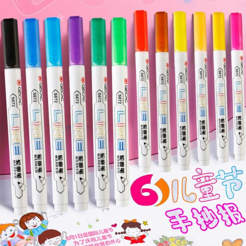 8 цветов «сделай сам», скрапбукинг, Рисование граффити, ручка для счета, художественный маркер, ручка с двойным контуром