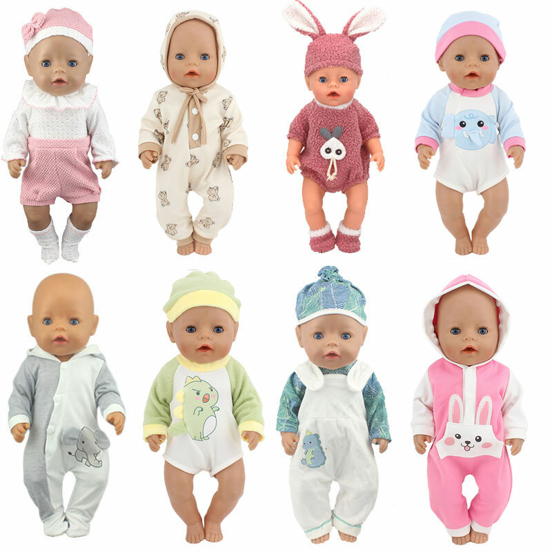 2023 Fashion Doll Jump Suits Fit For 43cm Baby Doll 17 pollici Reborn Baby Doll Clothes