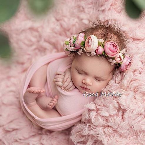 Diadema de rosa para recién nacido, accesorios de fotografía, envoltura para la cabeza, superelástica