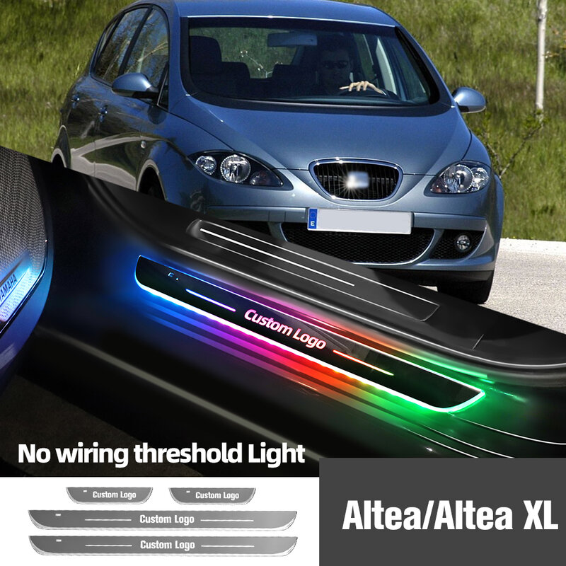 For Seat Altea XL 2004-2023 2009 2015 2016 Car Door Sill Light Customized Logo LED Welcome Threshold Pedal Lamp Accessories