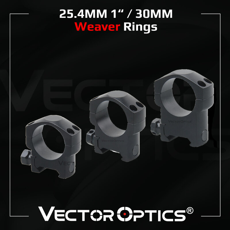 Кольца для Вивера Vector Optics 25,4 мм, 1 дюйм/30 мм, серия низких/Средних/высоких профилей для рельсового крепления винтовки 20 мм