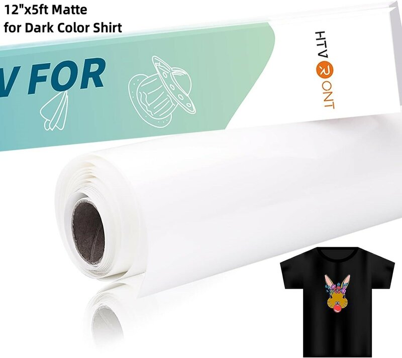 HTVlearT-Vinyle HTV à sublimation pour chemises de couleur foncée et claire, tampon de embau, vinyle de transfert de chaleur pour tissu en coton à sublimation, 12 po x 5 pi
