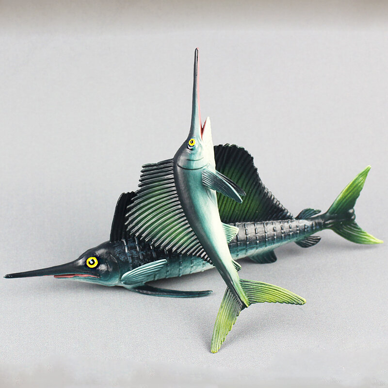 해양 동물 입상 황새치 시뮬레이션 바다 생활 모델 수족관 PVC 액션 피규어 컬렉션 어린이를위한 교육 완구
