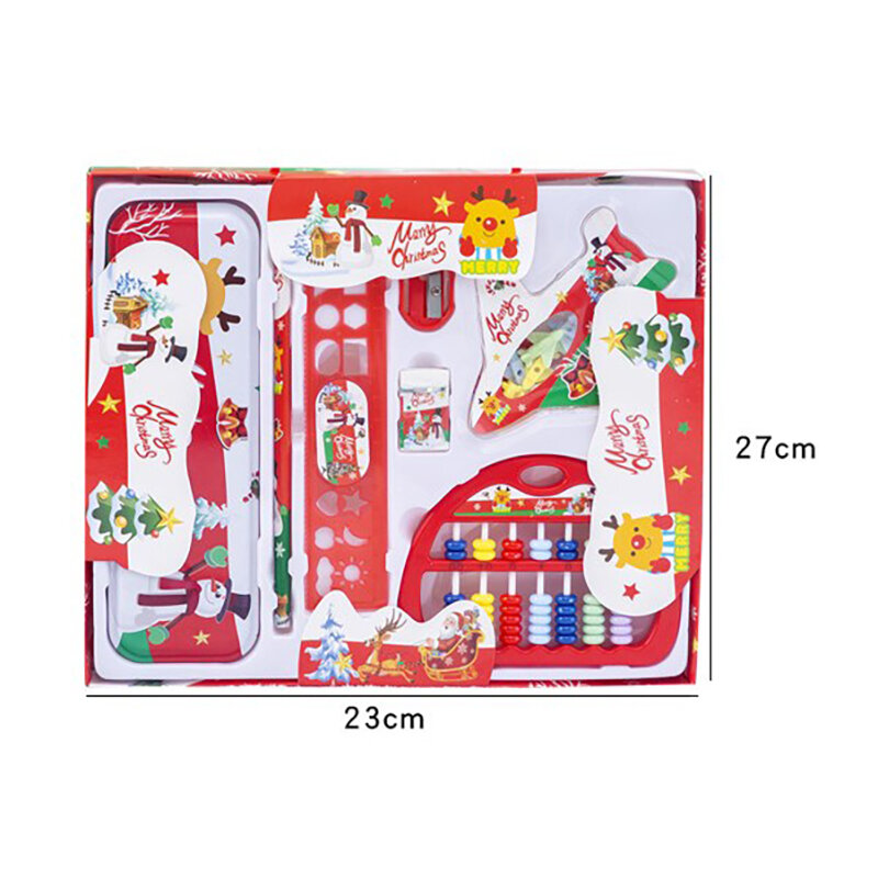 New Christmas Stationery Set Include Pencil Case Pencil Sharpener Eraser.. Cartoon Stationery Kit Kids Stationery Gifts Students