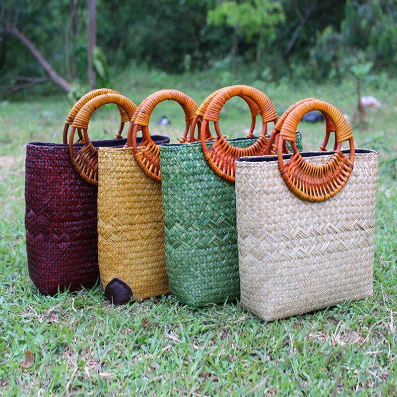 Женская плетеная сумка ручной работы из ротанга