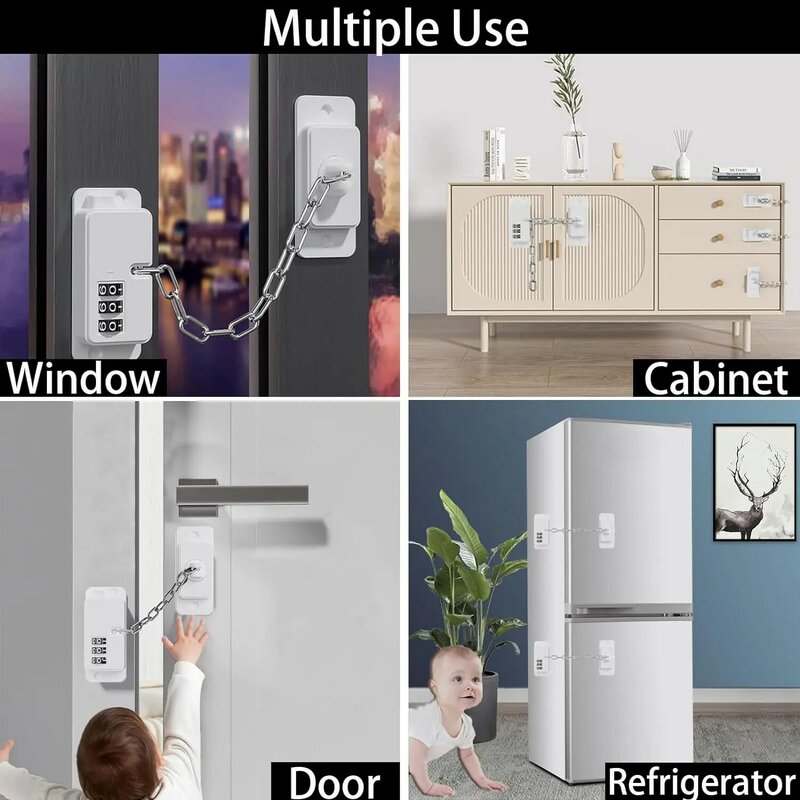 Upgrade password is adjustable Fridge Cabinets Window Drawers and Child Safety Cabinet Lock Strong Non Marking Adhesive No Drill