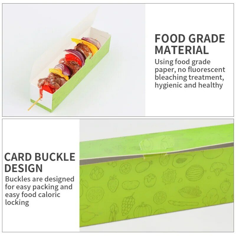 Customized productWholesale custom logo biodegradable paper Korean hot dog box takeaway packaging box for corn dog stick