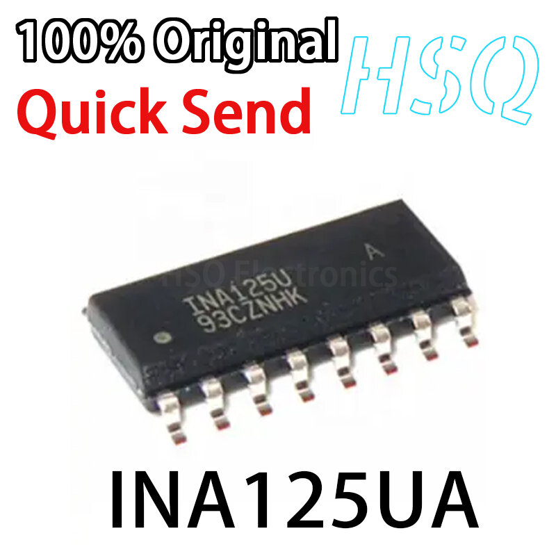 Original INA125U INA125UA SOP16 Chip, novo amplificador importado instrumento, 1 a 5pcs