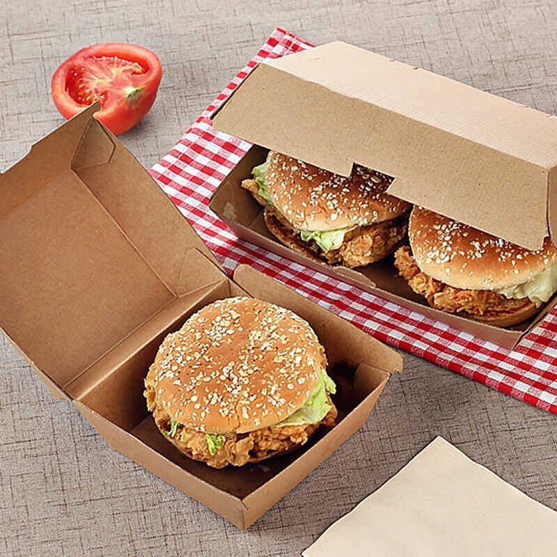 Индивидуальная продукция, оптовая продажа, индивидуальная одноразовая картонная семейная коробка для гамбургеров