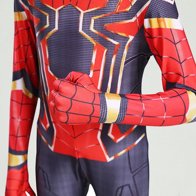 Superhero Spiderman The Flash Iron Man Black Panther Captain America Cosplay Costume Bodysuit Jumpsuit Halloween for Kids Adult