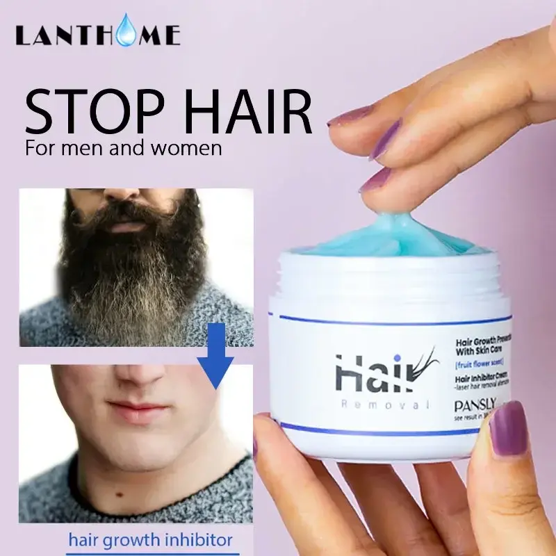 Permanent Hair Removal Cream Facial Hair Remover Depilatory Painless for Beard Armpit Body Persistent Inhibition of Hair Growth