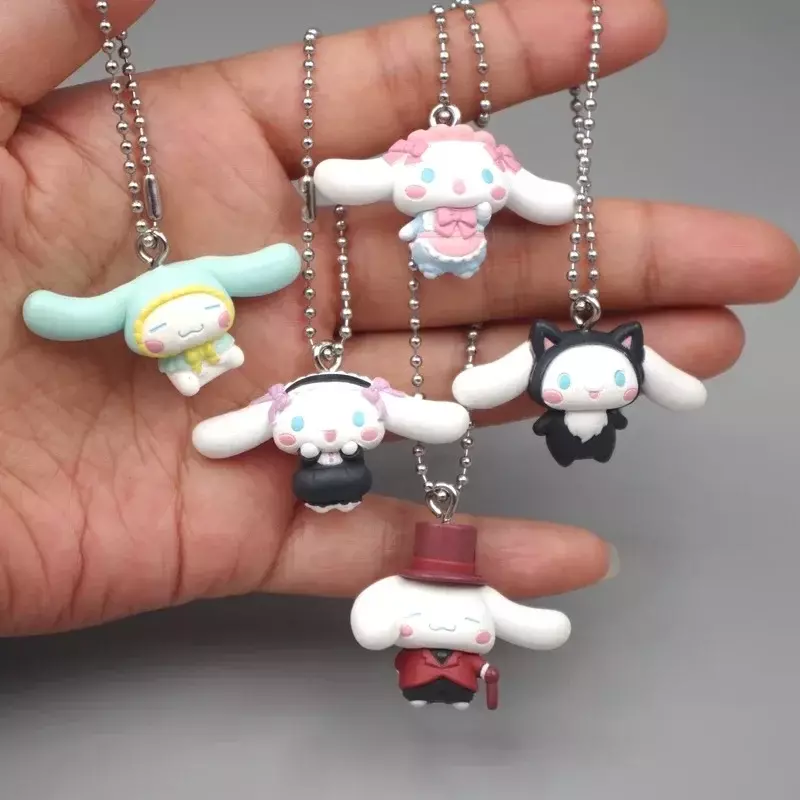 Figura de acción Kawaii Sanrio Cinnamoroll, juego de sirvienta de Cosplay, llavero, parche DIY, modelo lindo, juguetes, regalo para niños