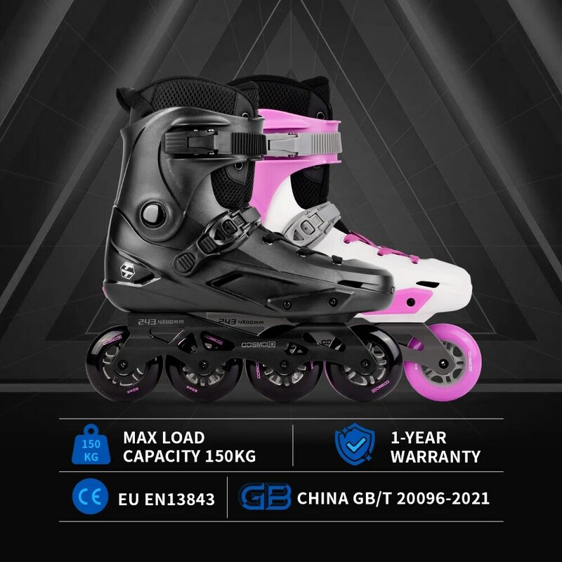 4WD 80mm Adult Inline Skates for Couples,Shin safety lock,243mm,COSMOID TT,Vat Incloud EU/NA/BR Shipping