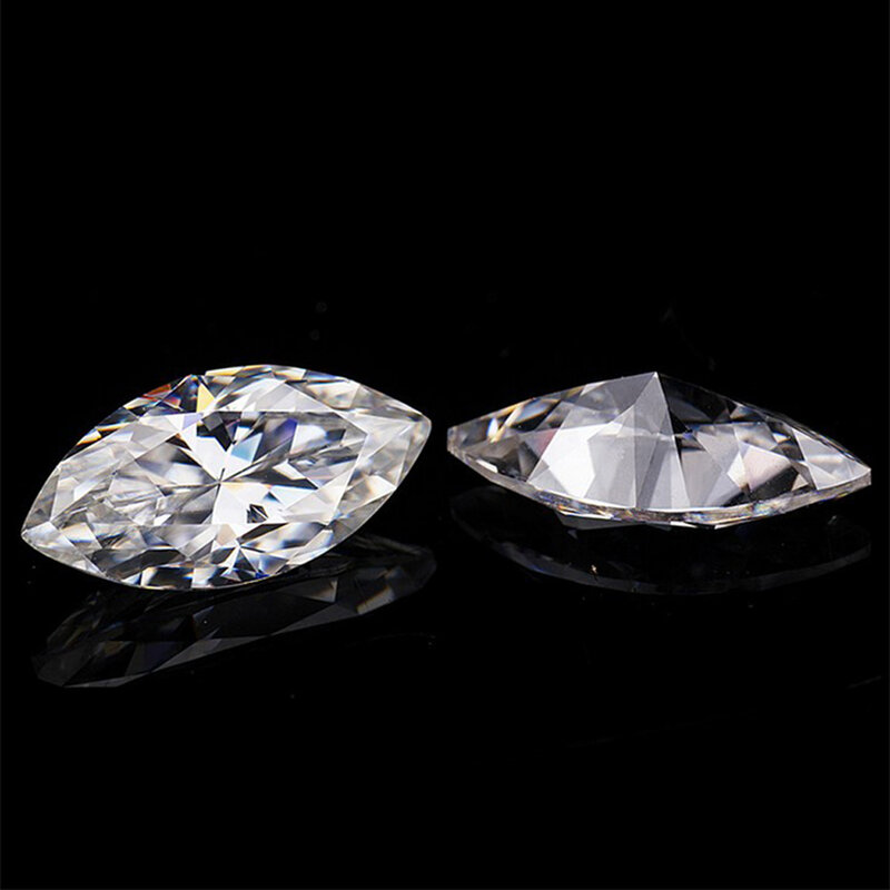 Marquesa-piedra preciosa de moissanita de alto grado, Diamante Suelto de corte excelente, buen fuego, 2x4mm, para fabricación de joyas, 50 piezas por lote