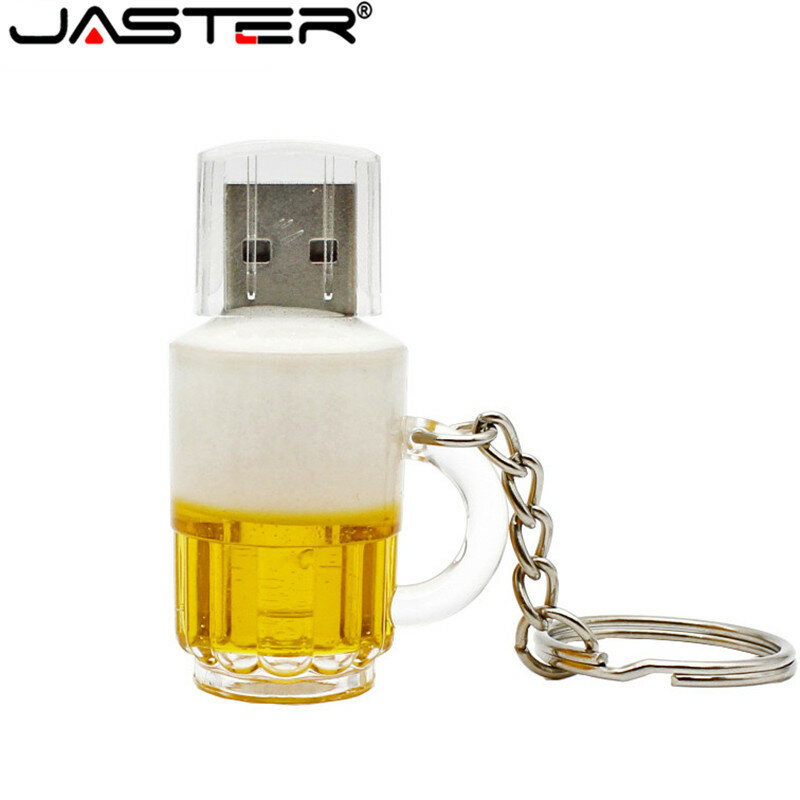 JASTER-신상품 U 디스크 미니 펜 드라이브 맥주 컵 usb 플래시 드라이브 펜드라이브 4gb 16gb 32gb 64gb, 맥주 만화 100% 실제 용량