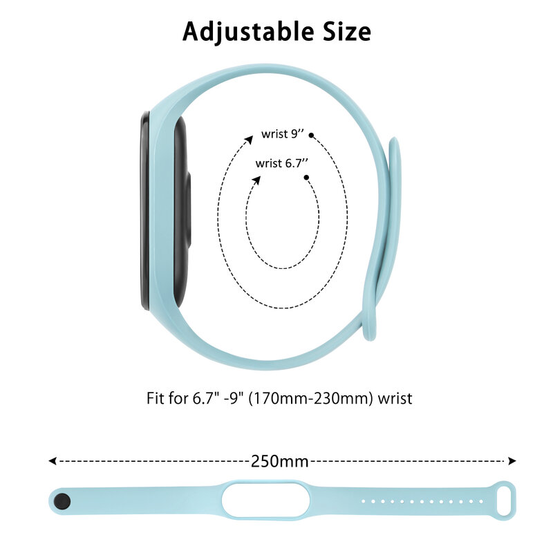 สายนาฬิกาซิลิโคนสำหรับ Xiaomi Mi Band 7สาย Miband 7สายรัดข้อมือกีฬาแทนสายสำหรับ Mi Band 7 Xiaomi Smartwatch Band