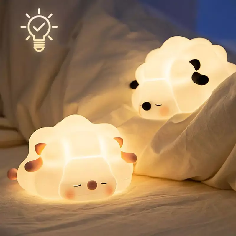 LED Night Light Sheep Lamp Children Student Camping Birthday Gift Room Lighting Decoration Appliances Sleep Cute Household
