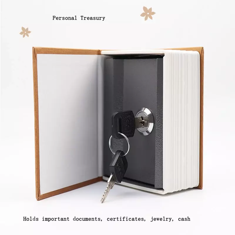 .La Mini Book Safe Security Key Locker เงิน Hidden Safe Key ปลอดภัยกล่องเงินสดเหรียญเงินเก็บเครื่องประดับล็อคกล่อง