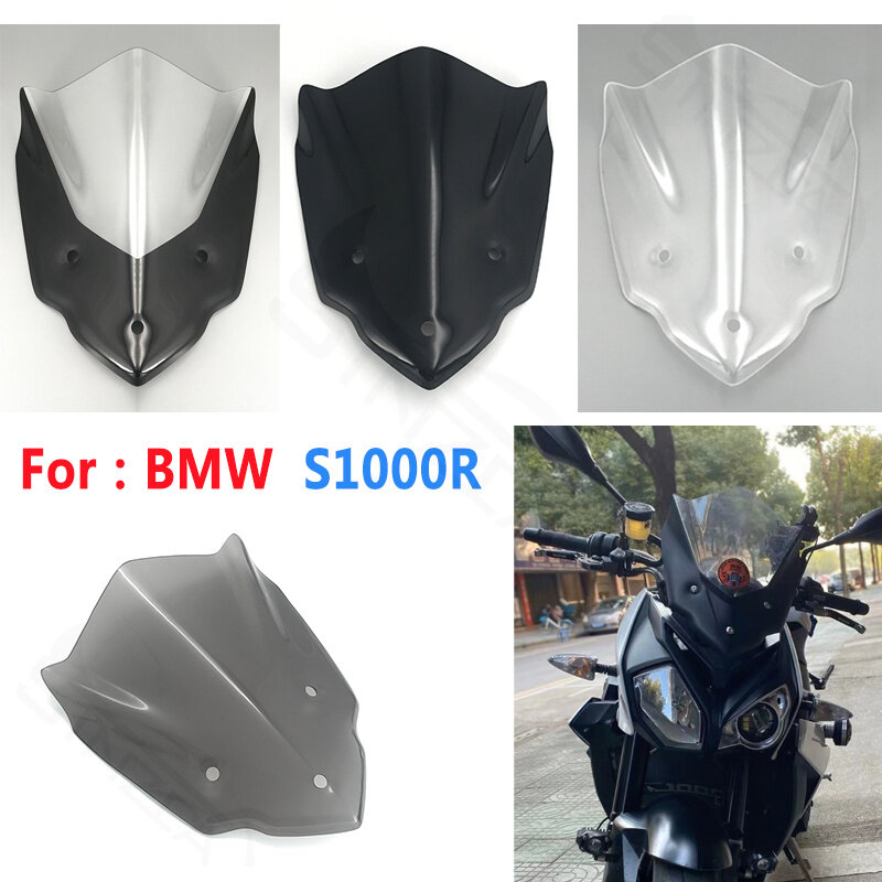 For BMW S1000R S1000 R 2014 2015 2016 2017 2018 2019 2020 Motorcycle Windshield WindScreen Wind Deflectors S 1000 R Black