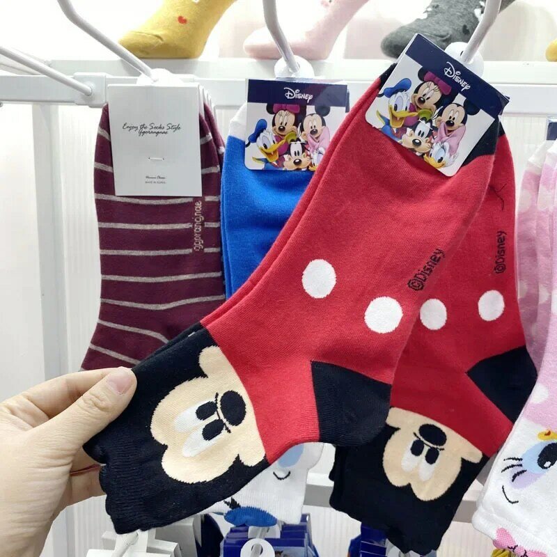 Calzini da ragazza cartone animato Donald Duck Mickey Cartoon calzini in cotone Cute Stitch Minnie Mickey Socks Disney Sock