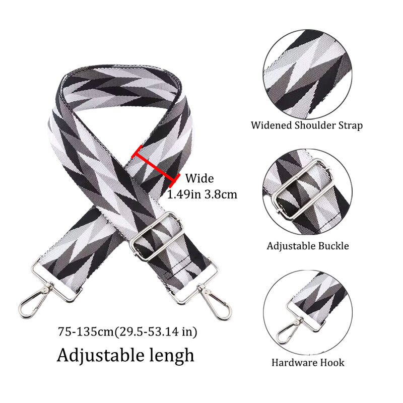 Bag Bandage Replacement Colourful Holding Strip Shoulder Adjustable Adjuster Jacquard Weave Expansion Band New Single Bag Strap