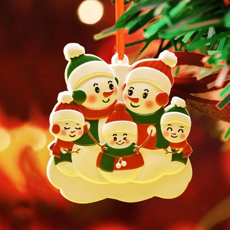 Simpatico pupazzo di neve di famiglia appeso pendenti regalo acrilico cartone animato decorazioni natalizie babbo natale ornamenti di natale festa