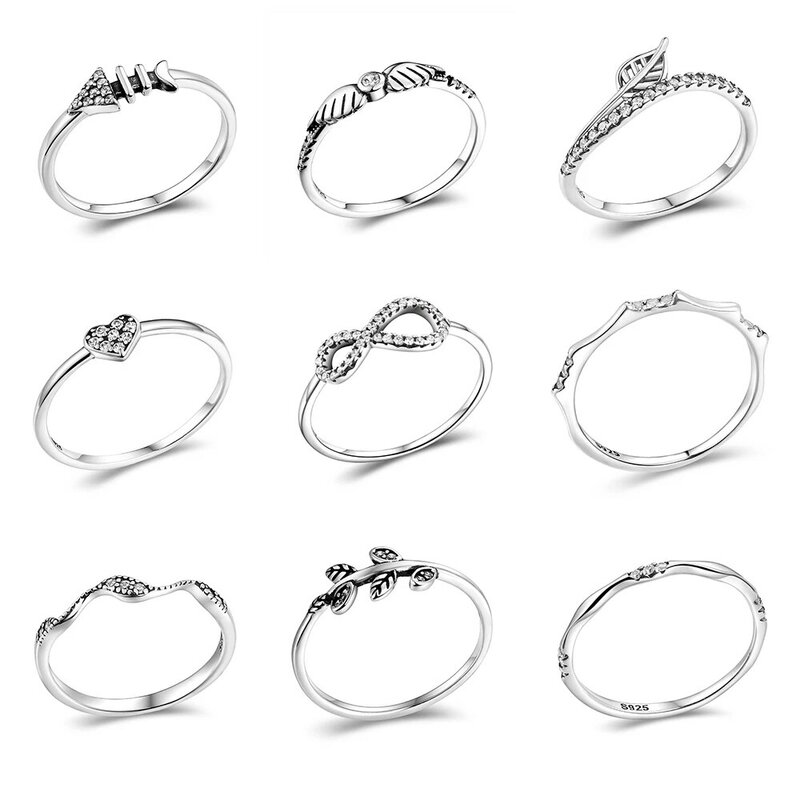 Real 100% 925 Sterling Silver Simple Rice Word Thin Ring for Women Trendy Luxury Fine Jewelry Stackable Twist Finger Rings Gifts