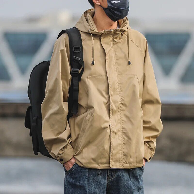 Chaqueta coreana con capucha para hombre, abrigo deportivo Delgado, a prueba de viento, suelto, Harajuku, informal, a la moda, para exteriores, Primavera