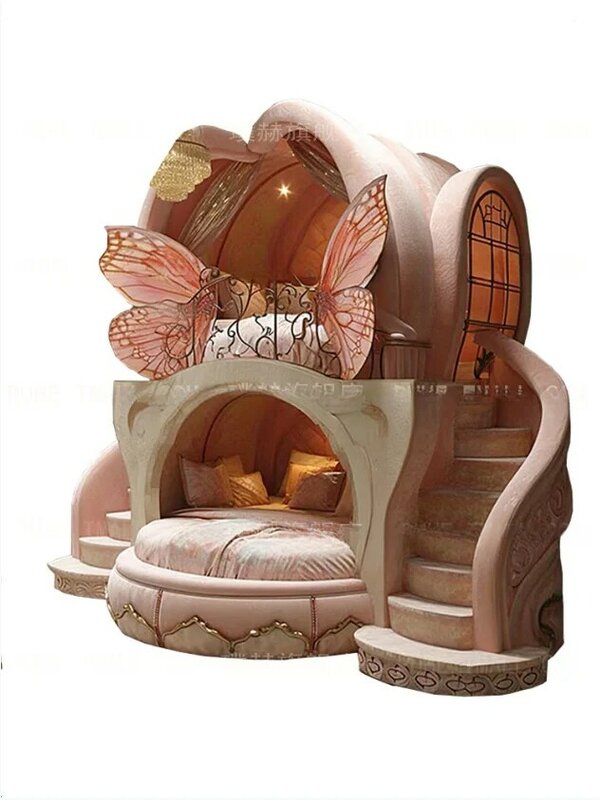 سرير موديل فراشة للفتيات ، سرير أطفال ، حقيبة ناعمة ، سرير أميرة ، تصميم إبداعي ، وردي ، حلم ، مخصص