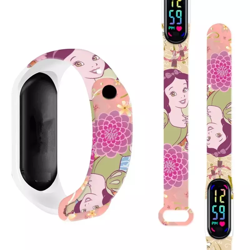 Disney Princess Frozen figur elsa cyfrowe zegarki dla dzieci Cartoon LED dotyk wodoodporna elektroniczna prezenty urodzinowe zabawki do zegarka dla dzieci