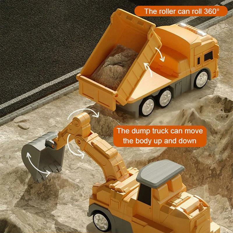 Robot de juguete magnético para coche, vehículo ensamblado de ingeniería transformada, excavadora, Tractor