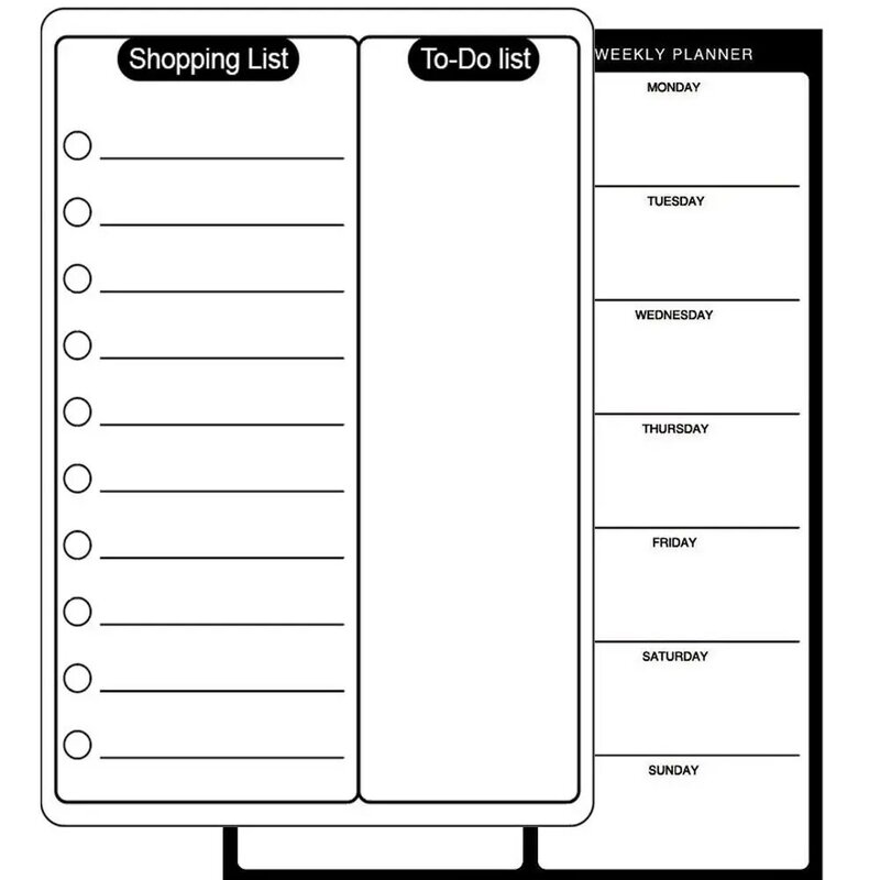 Планировщик недель, записная магнитная наклейка, простой план, записная книжка со списком, белая доска, список продуктов, расписание