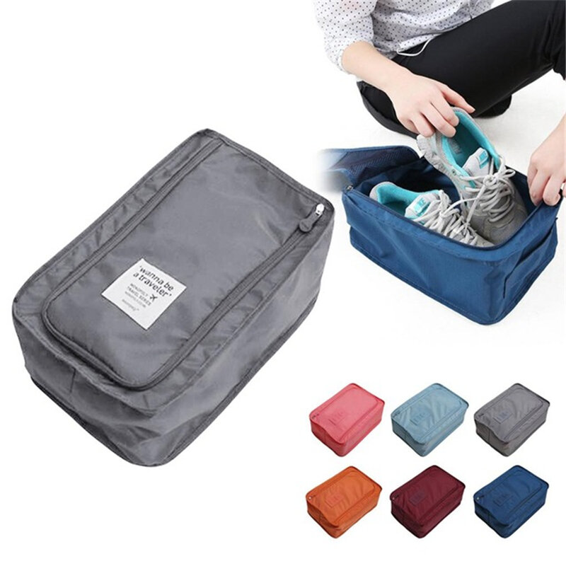Bolsa de almacenamiento portátil para zapatillas de deporte, bolsa de almacenamiento de zapatos individual, impermeable, transpirable, plegable, pequeña, 6 colores